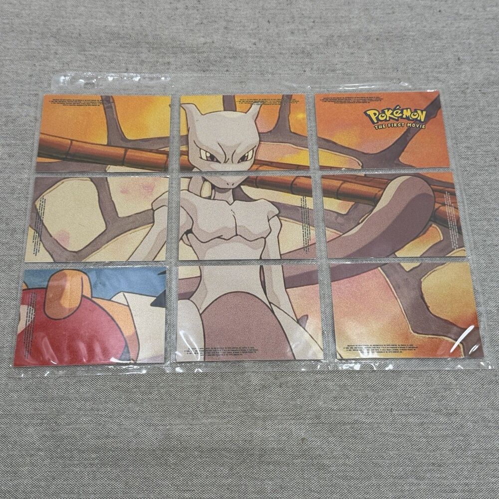 1999 Pokemon The First Movie - Mewtwo Sticker Puzzle Set - Topps Blue Logo